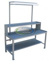 Stationary work bench 30 x 72 with light fixture and riser
